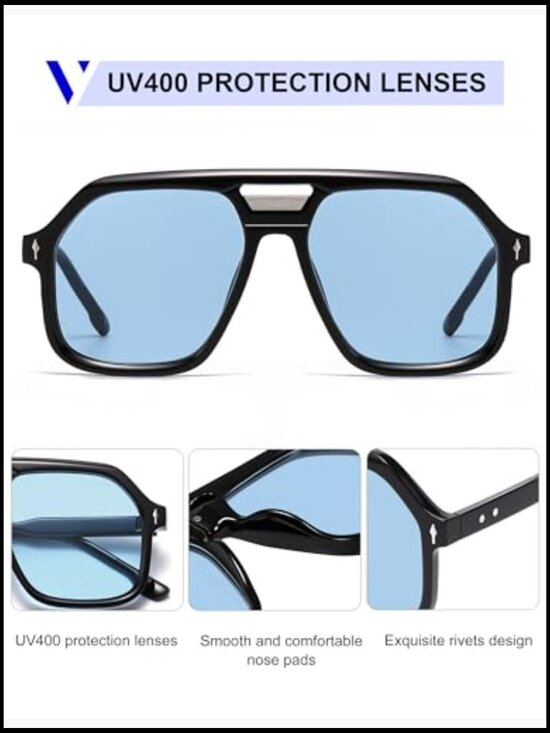 Trendy Oversized Retro Aviator Sunglasses Polarized Lens UV400 Protection main image 5
